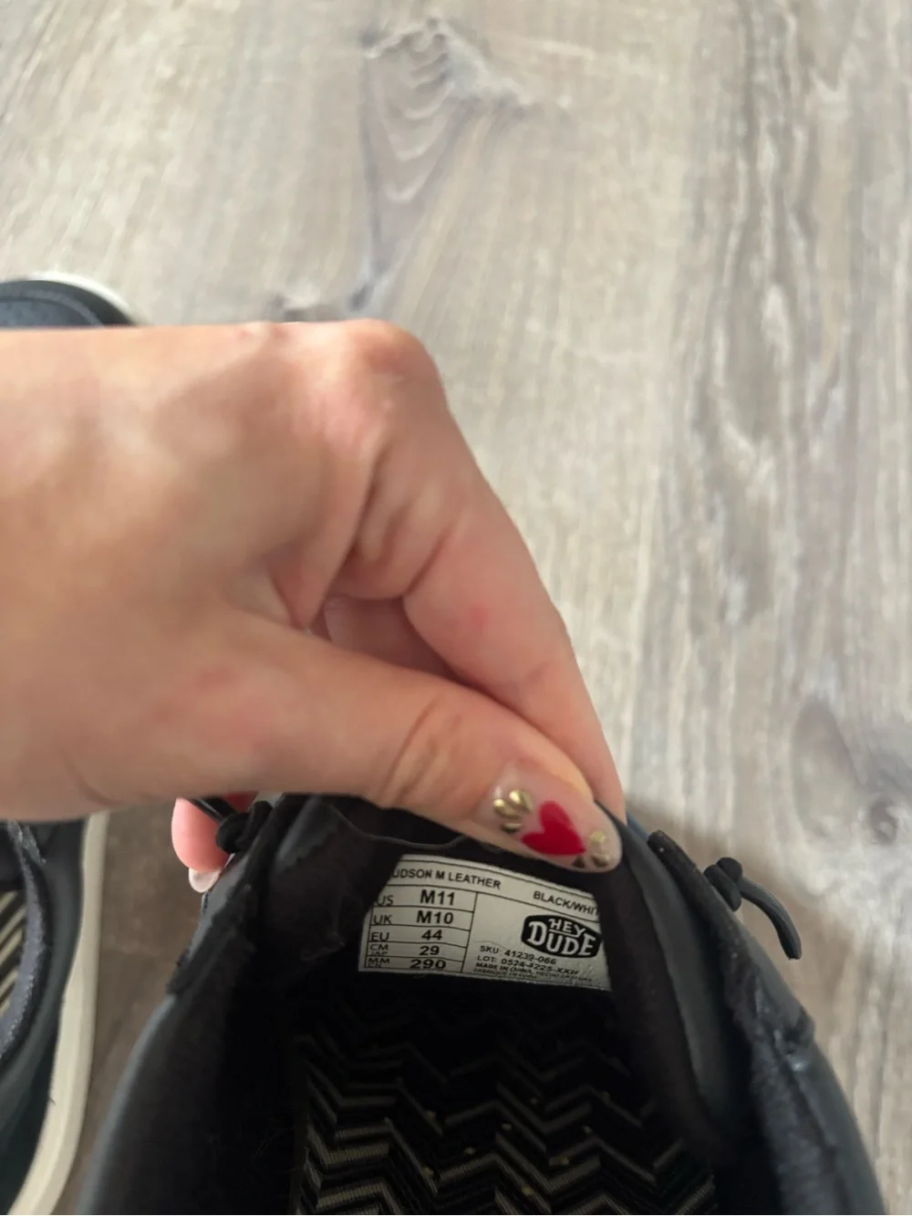 Men's Heydude Black Sneakers with White Sole